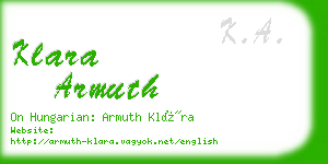 klara armuth business card